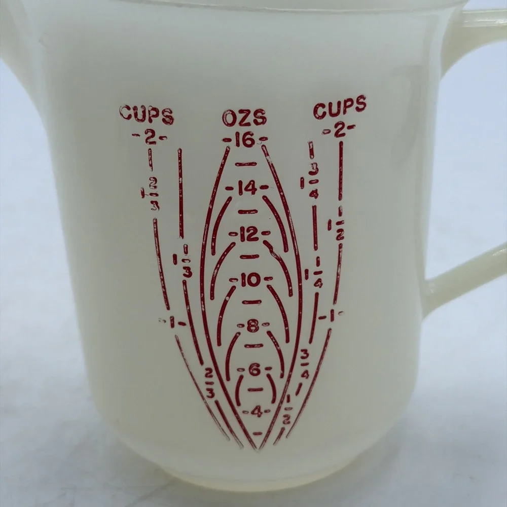 Vintage 50s Tupperware 134-2 Two Cup Measuring Pitcher Red Lettering